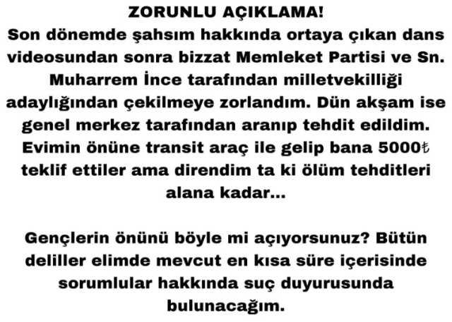Dans videosuyla gündeme gelen Memleket Partili Cem Saygı'dan yeni iddia: 20 bin lira para teklif ettiler Dans videosuyla gündeme gelen Memleket Partili Cem Saygı'dan yeni iddia: 20 bin lira para teklif ettiler