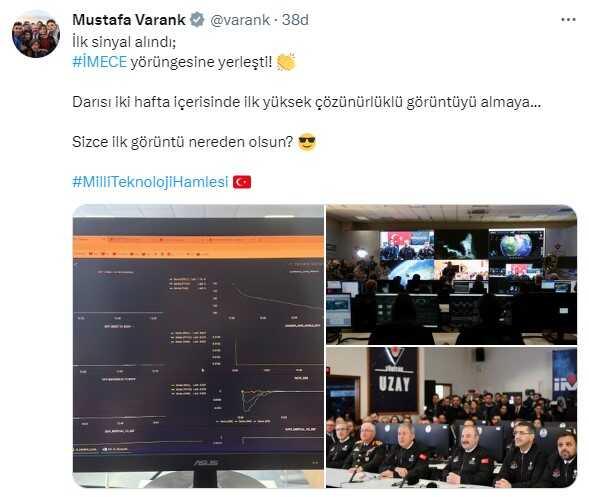 Uzaya fırlatılan yerli uydu İMECE'den ilk sinyal alındı! 2 hafta içinde yüksek çözünürlüklü görüntü gelecek Uzaya fırlatılan yerli uydu İMECE'den ilk sinyal alındı! 2 hafta içinde yüksek çözünürlüklü görüntü gelecek
