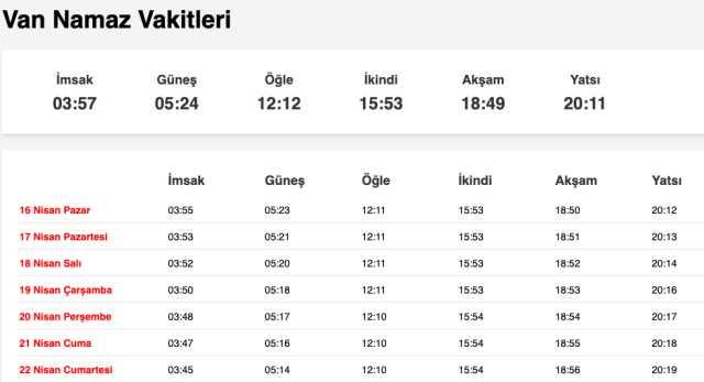 Yozgat, Sinop, Van sabah ezanı saat kaçta? 15 Nisan Yozgat, Sinop, Van ezan vakitleri! Yozgat, Sinop, Van sahur ne zaman?