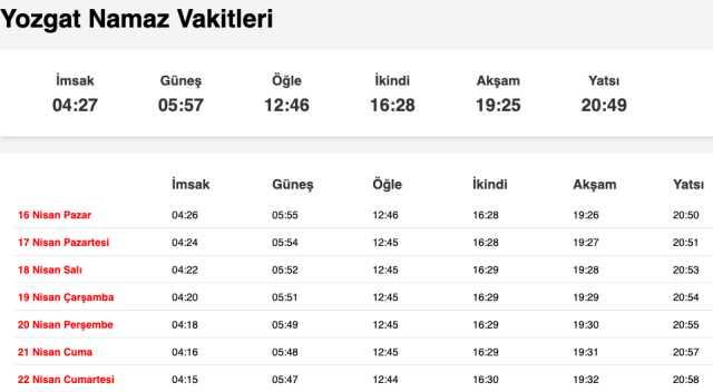 Yozgat, Sinop, Van sabah ezanı saat kaçta? 15 Nisan Yozgat, Sinop, Van ezan vakitleri! Yozgat, Sinop, Van sahur ne zaman?