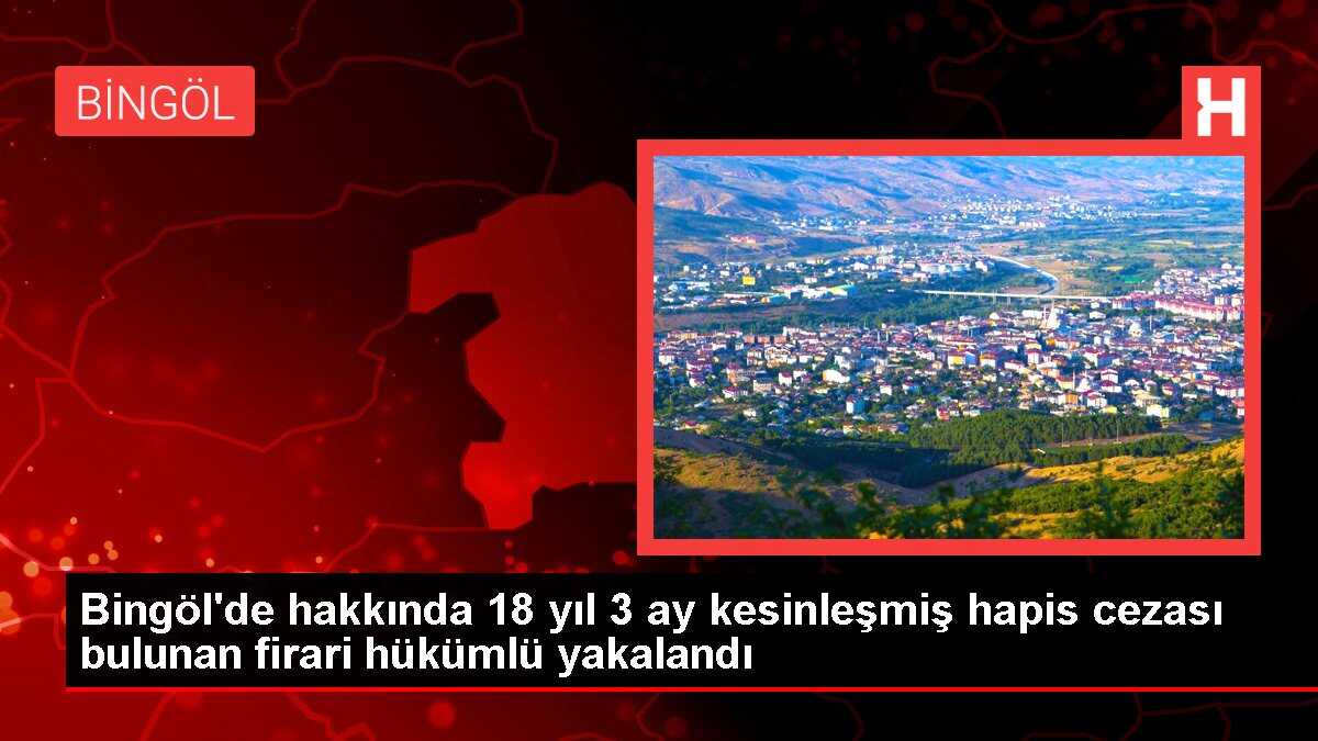 Bingöl'de hakkında 18 yıl 3 ay kesinleşmiş hapis cezası bulunan firari hükümlü yakalandı