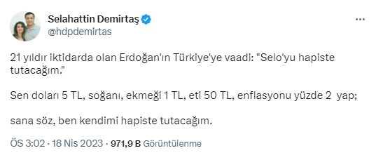 Selahattin Demirtaş'tan Cumhurbaşkanı Erdoğan'a: Sen bunları yap ben hapiste kalacağım söz Selahattin Demirtaş'tan Cumhurbaşkanı Erdoğan'a: Sen bunları yap ben hapiste kalacağım söz