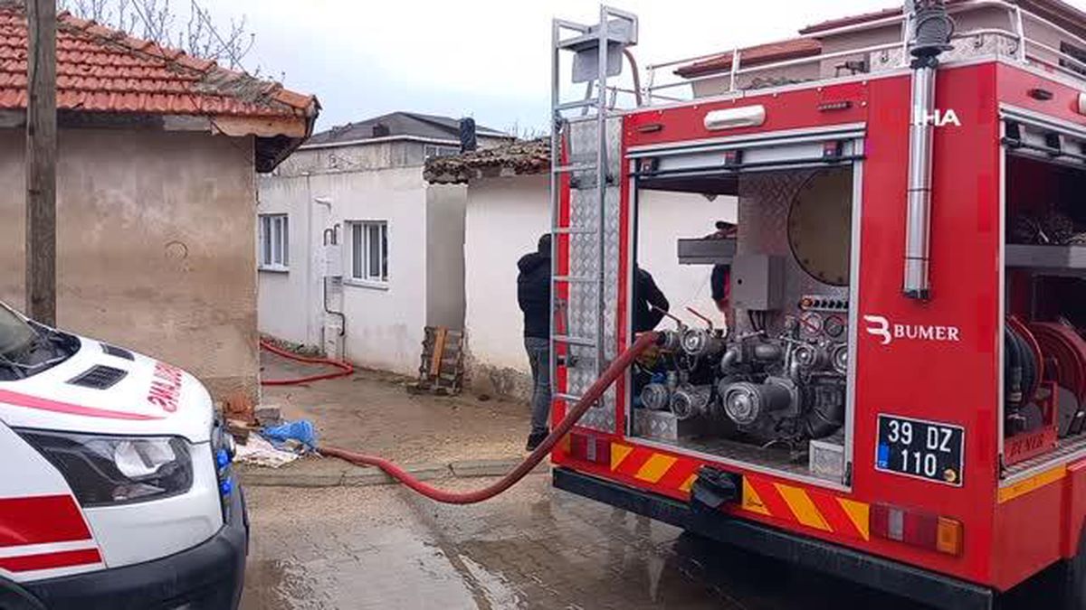 Kırklareli'nde çıkan yangında 2 kişi dumandan etkilendi