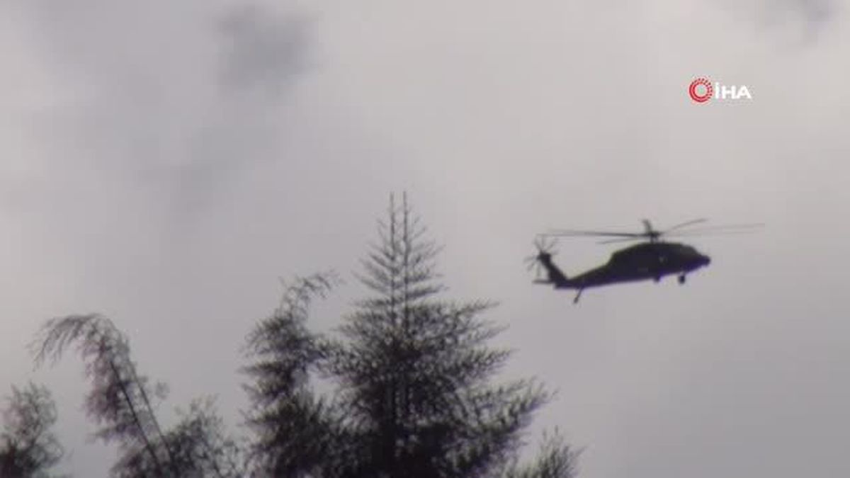 Bayram tatili öncesi jandarmadan helikopterli trafik denetimi