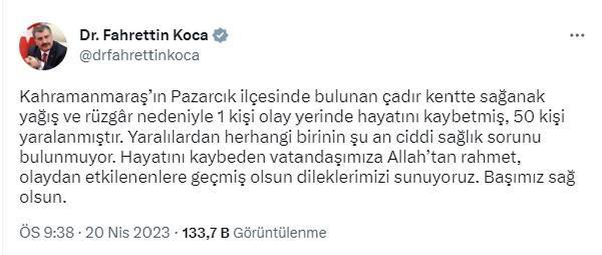 Pazarcık'ta hortum; depremzede çadırları uçtu: 1 ölü, 50 yaralı (3)