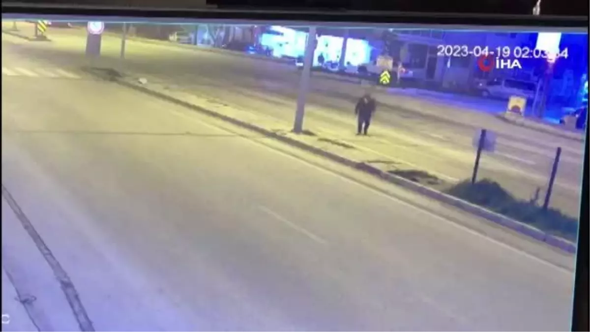 Tırın çarptığı şahıs metrelerce ileri böyle savruldu
