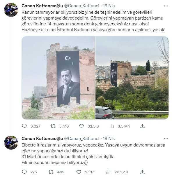 Canan Kaftancıoğlu: Yasak Olduğunu Bile Bile Erdoğan Posterini Devlet İndirmiyorsa Biz de Asarız Dedik ve Astık