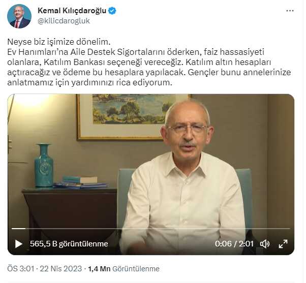 Kılıçdaroğlu'ndan yeni video: Aile Destek Sigortası, hayatımın en büyük projesidir