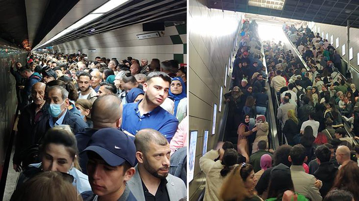 Sirkeci'de toplu taşımadaki yoğunluk vatandaşları gerdi! Kimi camları yumrukladı, kimi polisle tartıştı