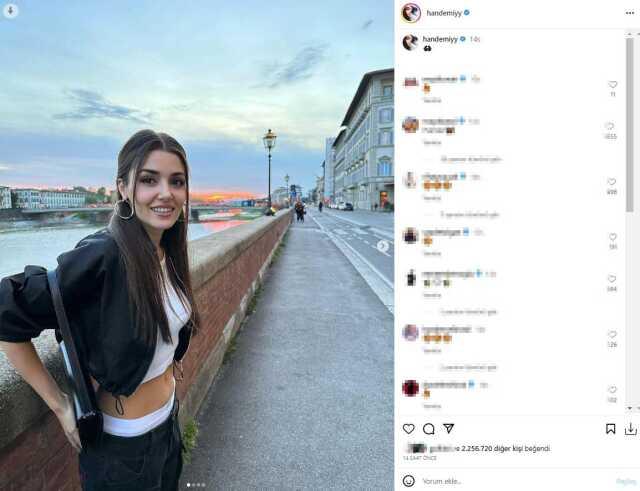 İtalya'ya giden Hande Erçel peş peşe fotoğraflarını paylaştı, herkes ayaklarına takıldı