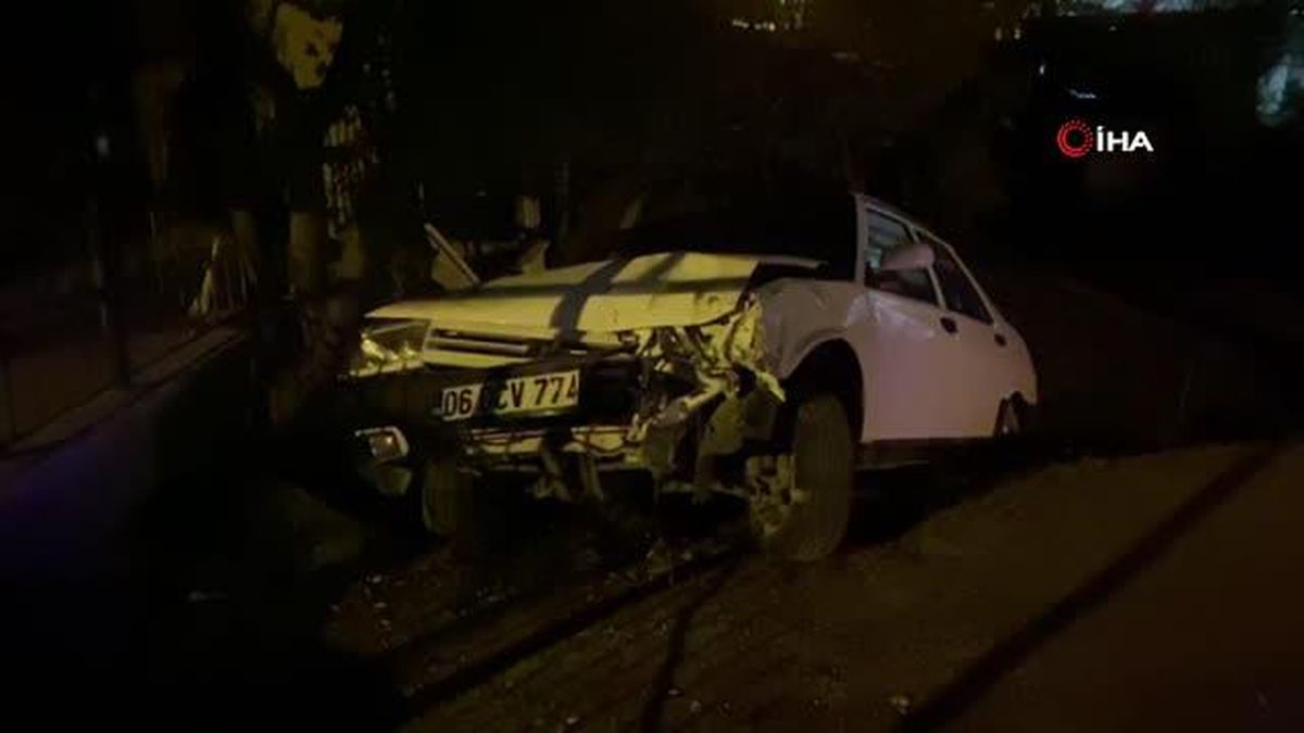Başkentte otomobil boş araziye uçtu: 1 yaralı