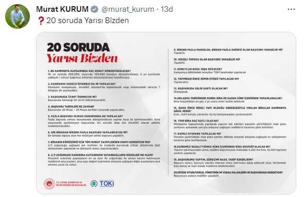 Başvurular 26 Nisan'da başlıyor! İşte 'Kentsel Dönüşümde Yarısı Bizden' kampanyasının tüm detayları