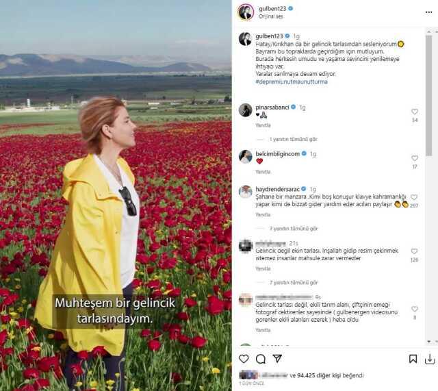Gelincik tarlasından yardımlaşma çağrısı yapan Gülben Ergen'e tarla sahibinden tepki Gelincik tarlasından yardımlaşma çağrısı yapan Gülben Ergen'e tarla sahibinden tepki