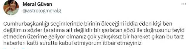 Astrolog Meral 2023 seçim kehaneti ne? Astrolog Meral kimin öleceğini iddia etti?