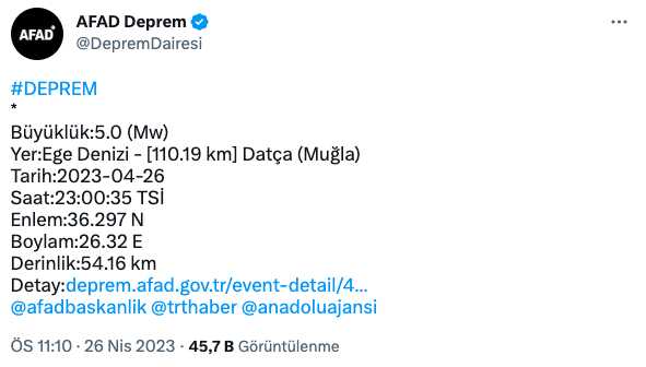 Fethiye deprem mi oldu? Fethiye deprem şiddeti ne? Az önce Fethiye'de kaç büyüklüğünde deprem oldu? AFAD ve Kandilli son depremler listesi!