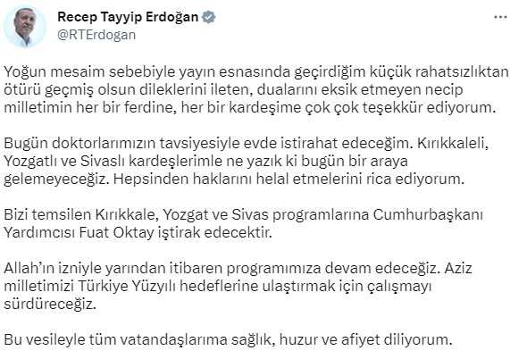 Son Dakika: Cumhurbaşkanı Yardımcısı Fuat Oktay: Cumhurbaşkanımızın sağlık durumu iyi, sürekli iletişim halindeyiz