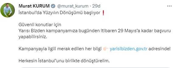 Son Dakika! İstanbul'da 'Kentsel Dönüşümde Yarısı Bizden Kampanyası'na başvurular başladı, 29 Mayıs'a kadar devam edecek