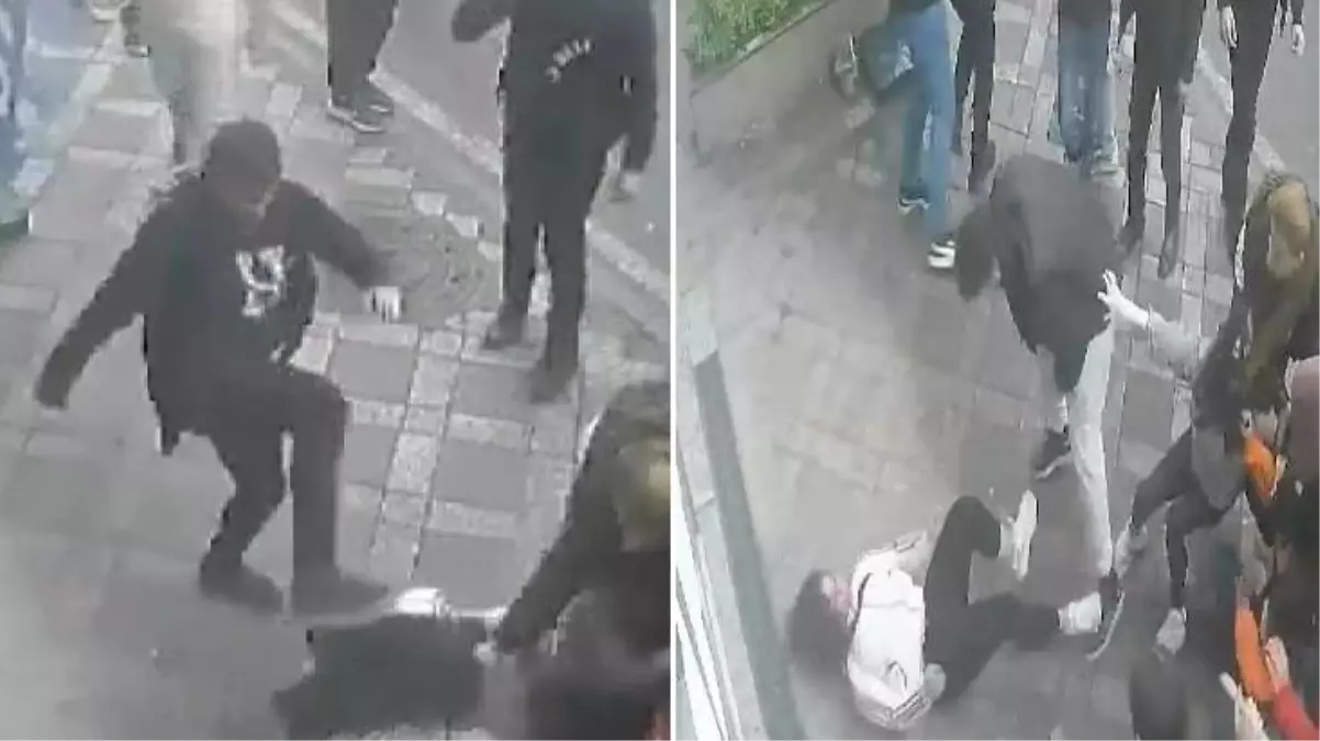 Genç kızı yerde tekmeleyip saçından sürüklediler! Yumruklu, bıçaklı kavga kamerada