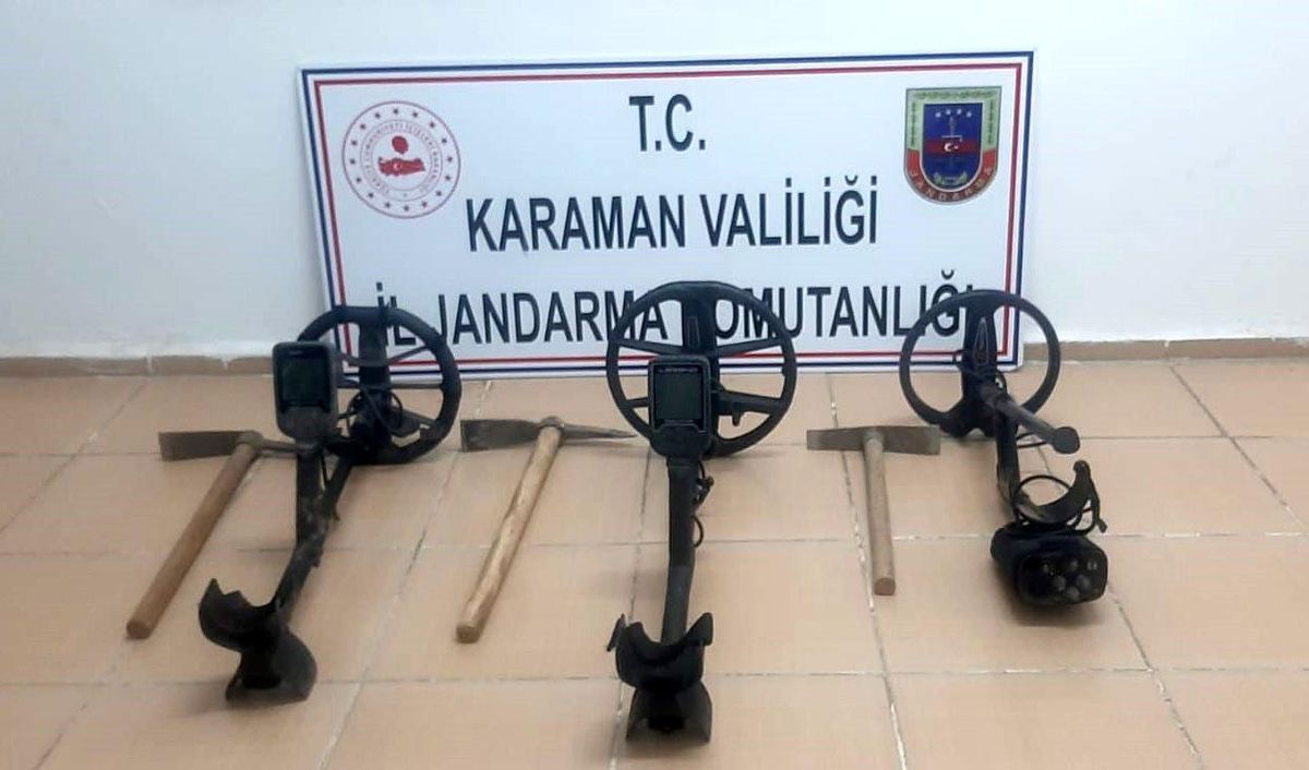 Karaman'da kaçak kazı yapan 3 kişi yakalandı