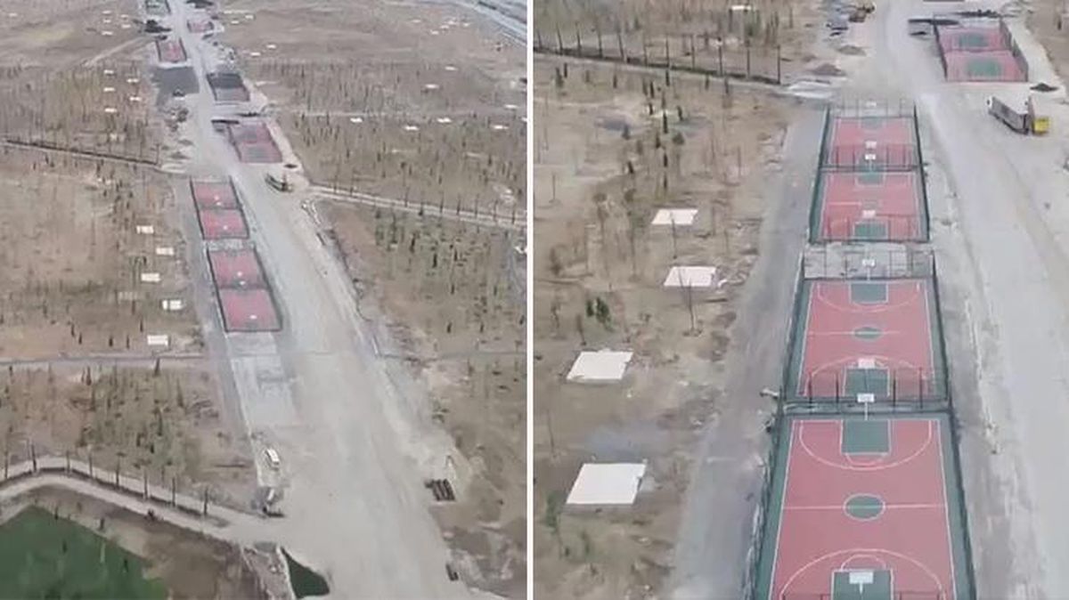 Atatürk Havalimanı'na yapılan Millet Bahçesi'nin son hali görüntülendi! Pistlerin yerine basketbol sahası yapıldı