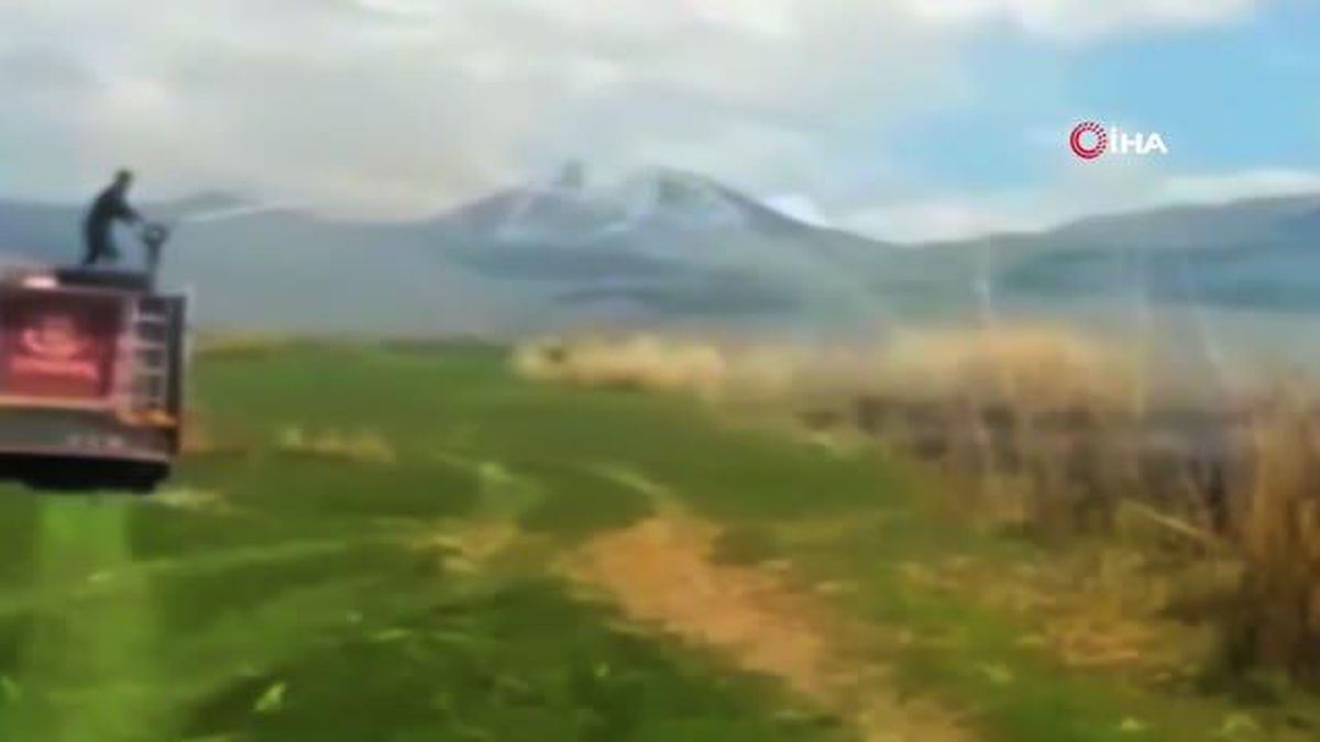 Van'da sazlık alan yangını