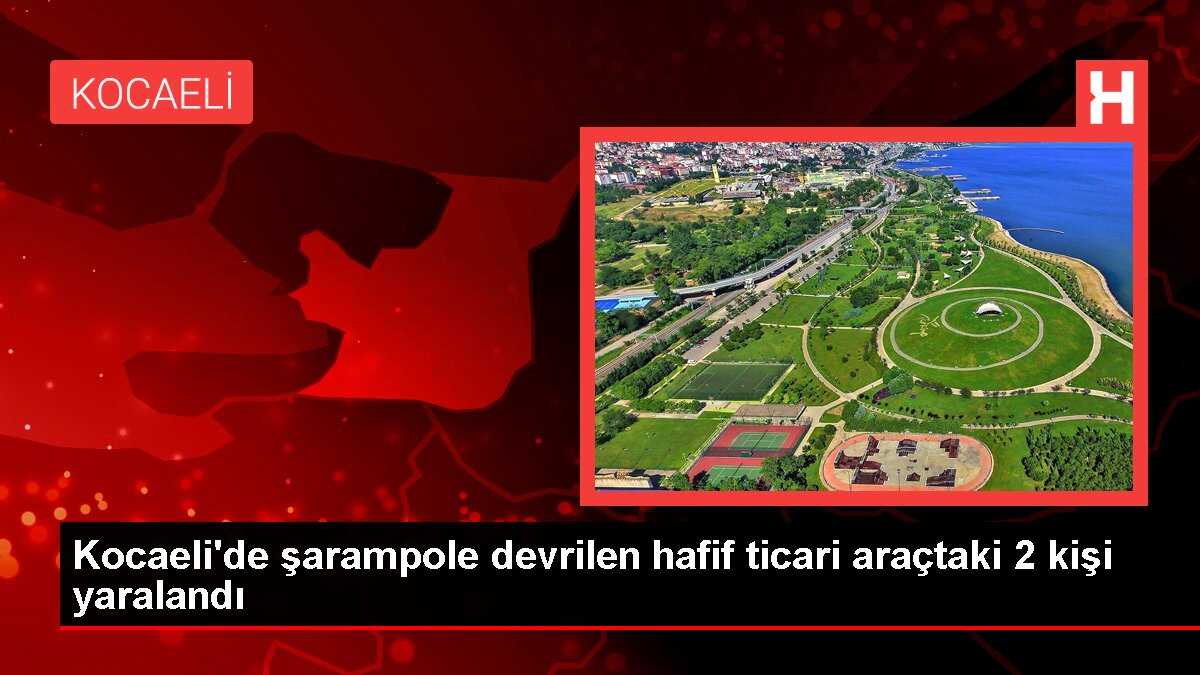 Kocaeli'de şarampole devrilen hafif ticari araçtaki 2 kişi yaralandı