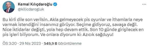 Seçime günler kala Kılıçdaroğlu'ndan 'sağduyu' çağrısı: Son 10 günde girişilecek en pis işleri biliyorum