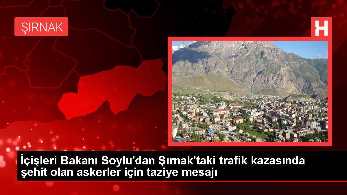 İçişleri Bakanı Soylu'dan Şırnak'taki trafik kazasında şehit olan askerler için taziye mesajı