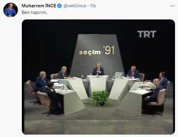 Kılıçdaroğlu'nun 'Adaylar canlı yayında tartışmalı' çağrısına ilk yanıt Muharrem İnce'den: Ben hazırım