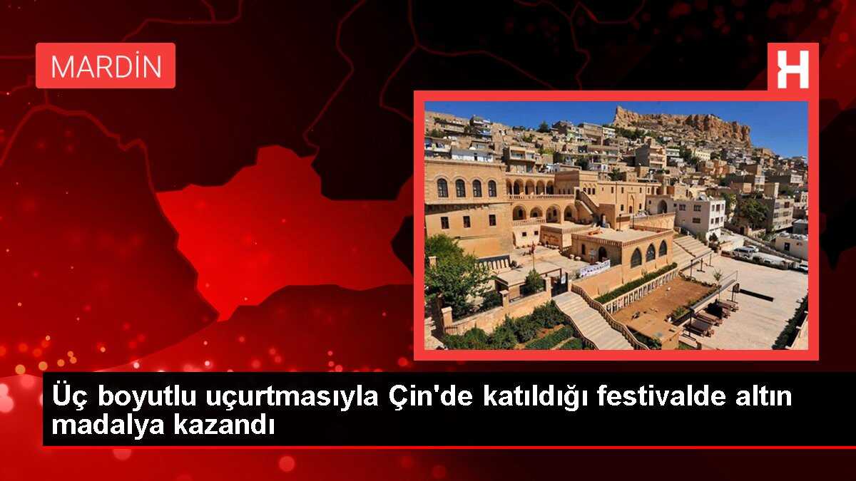 Üç boyutlu uçurtmasıyla Çin'de katıldığı festivalde altın madalya kazandı