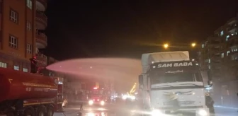Mardin'de Akaryakıt Yüklü Tankerde Yangın Çıktı