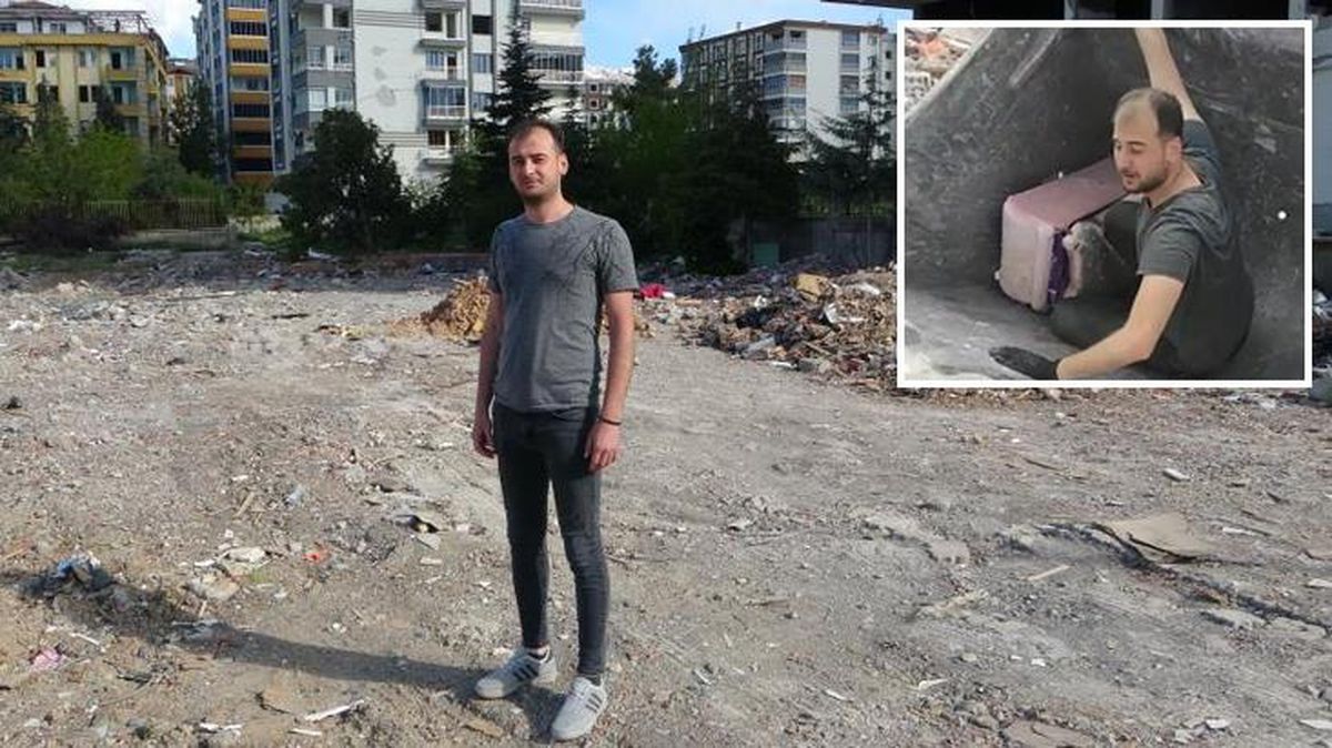 Yıkılan evinin enkazında kalan milyonluk altınları kepçe yardımıyla kurtardı