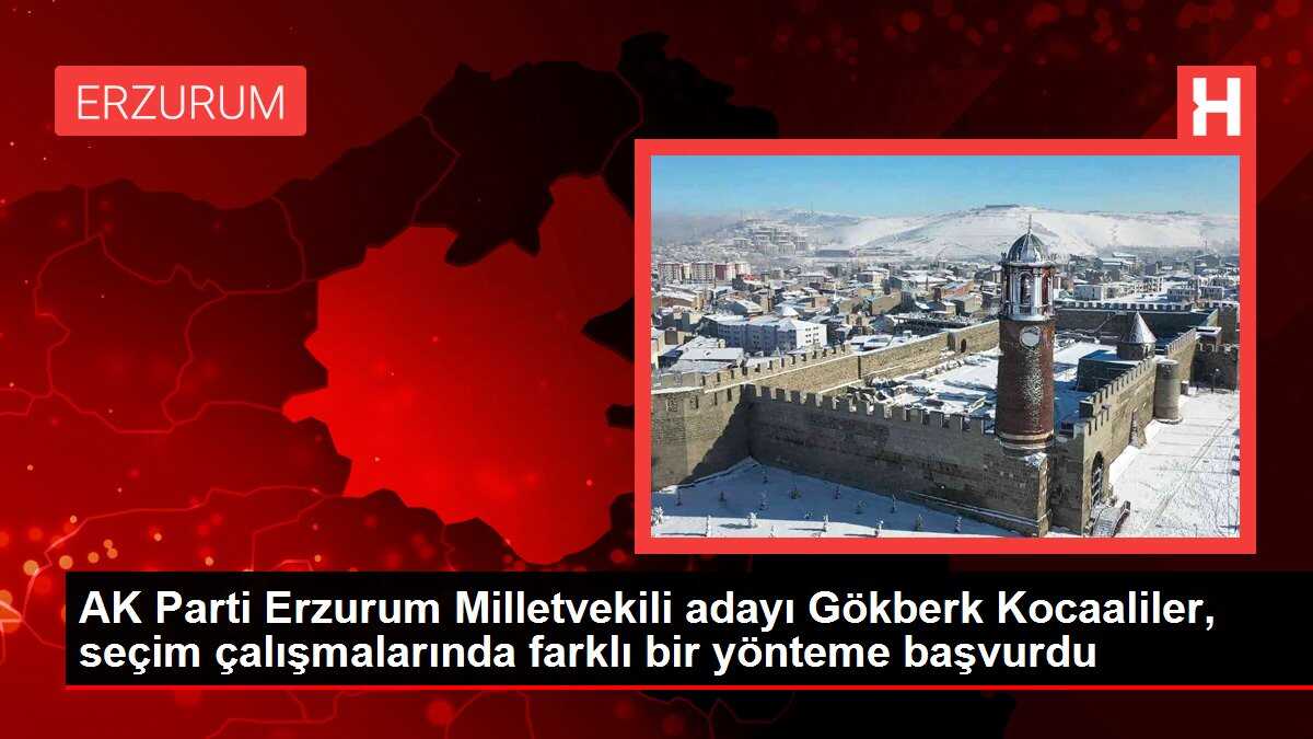 AK Parti Erzurum Milletvekili adayı Gökberk Kocaaliler, seçim çalışmalarında farklı bir yönteme başvurdu