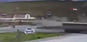 Tırın çarptığı araç defalarca takla attı... O anlar kamerada