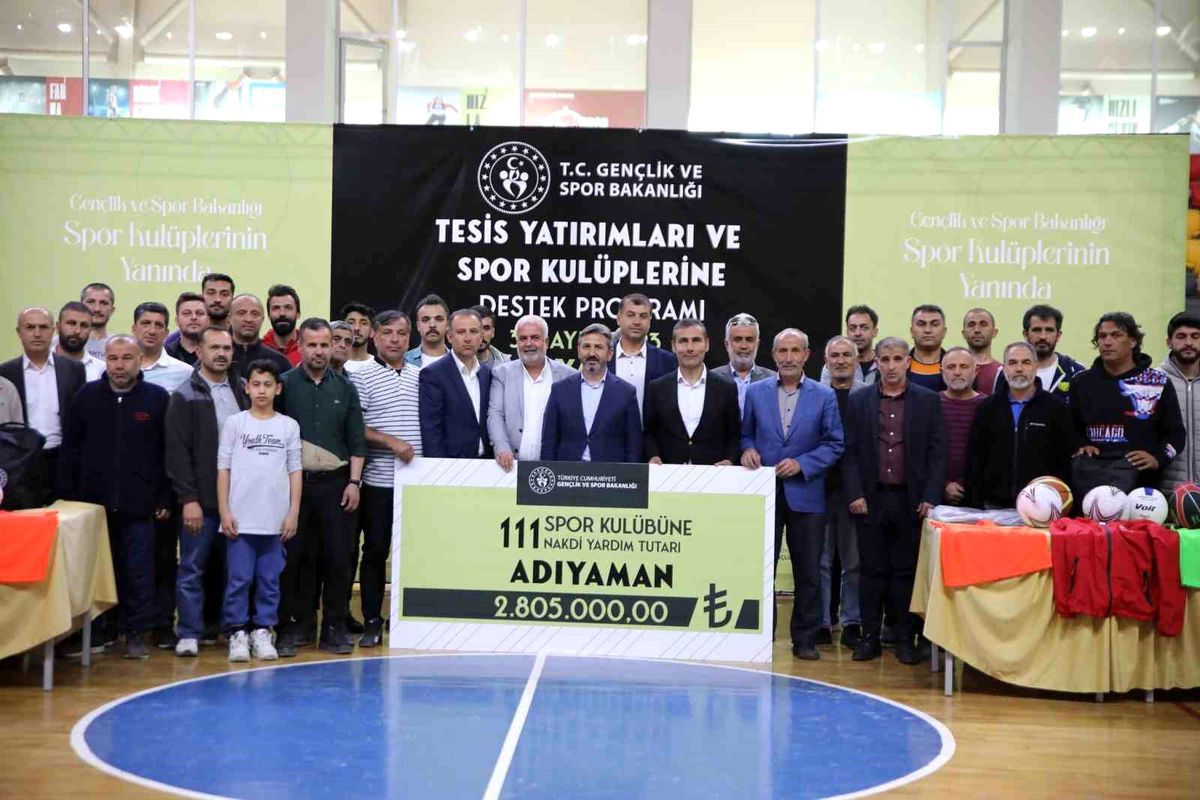 Adıyaman'da ki spor kulüplerine 2 milyon 805 bin TL'lik yardım