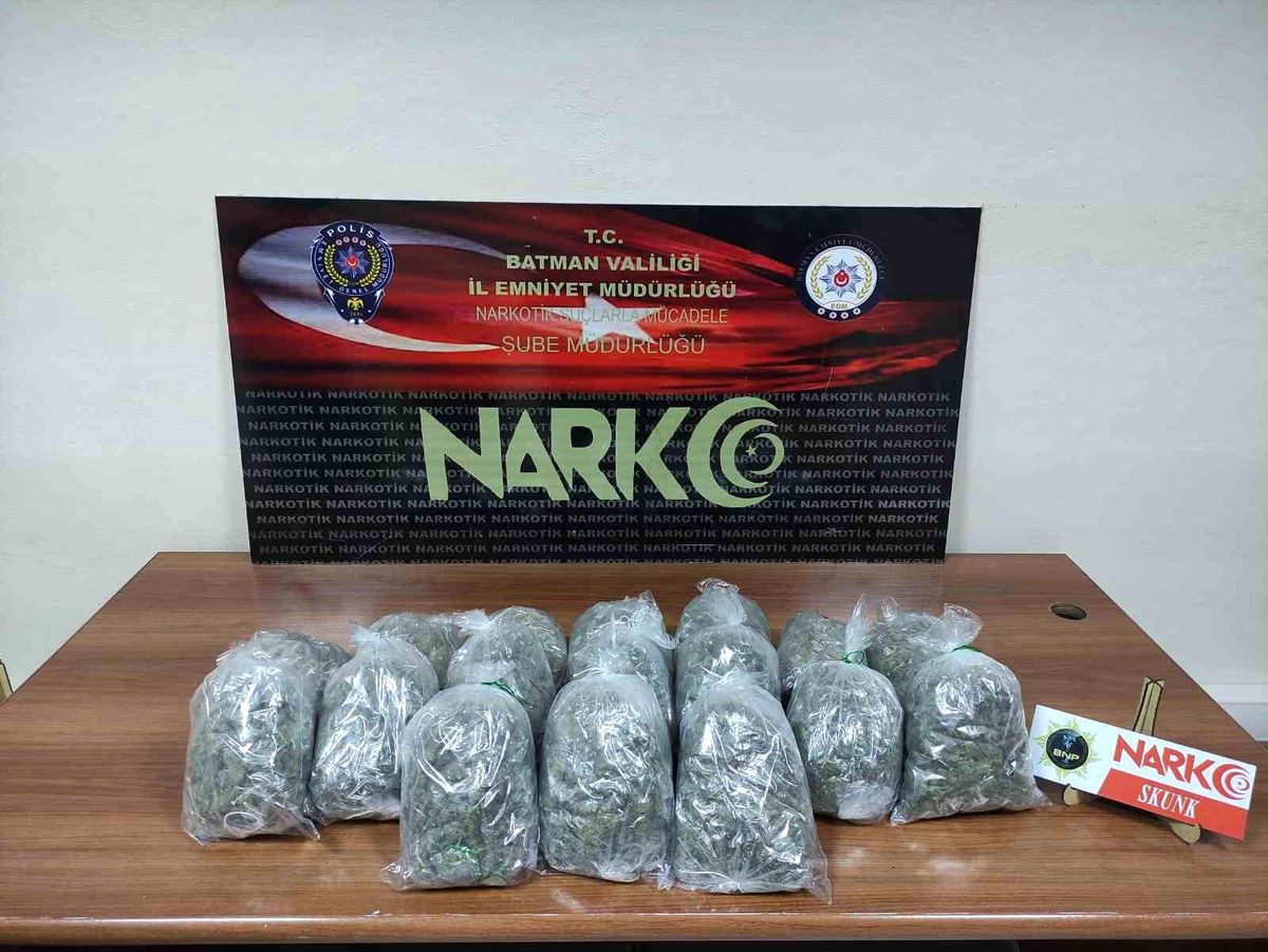 Batman'da 3 kilo 358 gram skunk ele geçirildi