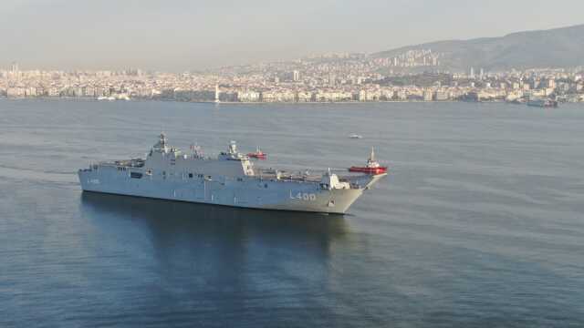 Dünyanın ilk silahlı insansız hava aracı TCG Anadolu ikinci durağı İzmir'de