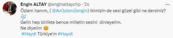 AK Partili Özlem Zengin ile CHP'li Engin Altay gençlerle birlikte 'Gesi Bağları' türküsünü söyledi