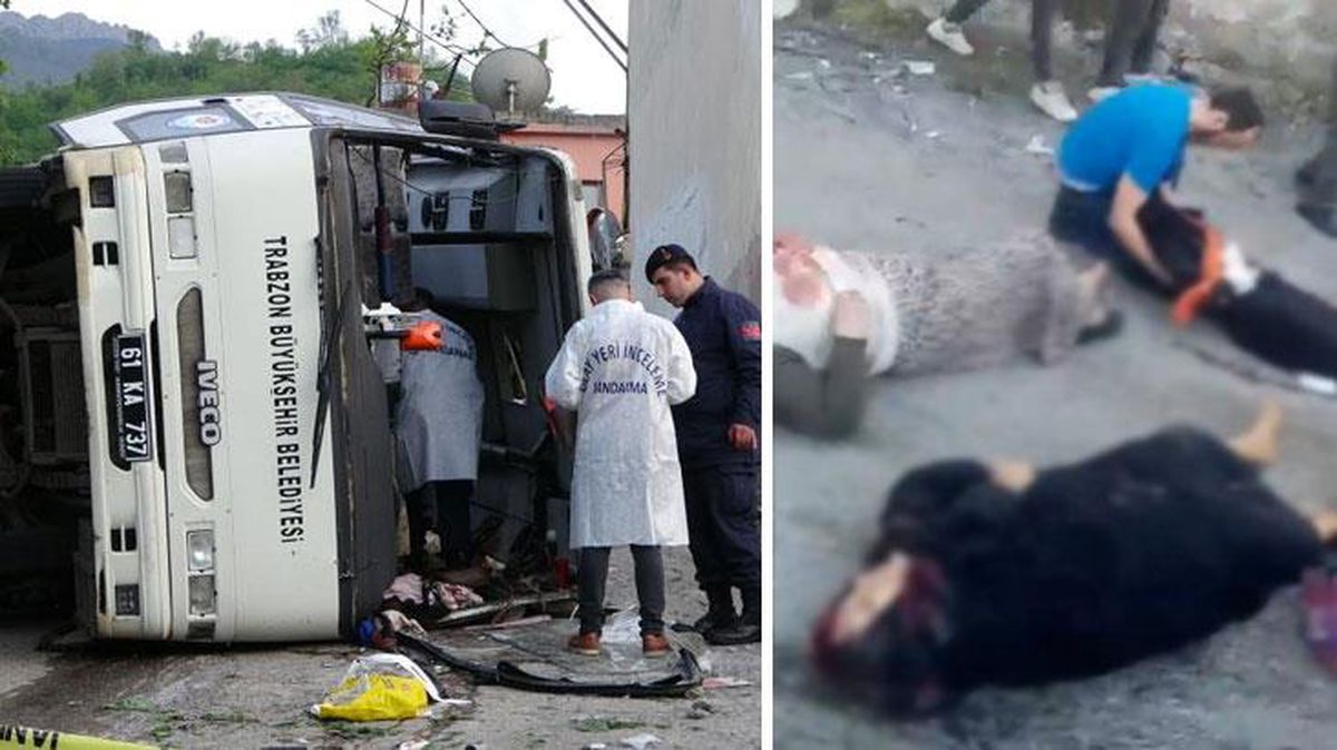 Trabzon'da belediye otobüsü şarampole devrildi: 4 ölü, 21 yaralı