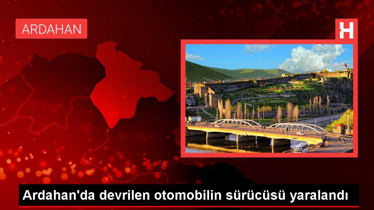 Ardahan'da devrilen otomobilin sürücüsü yaralandı