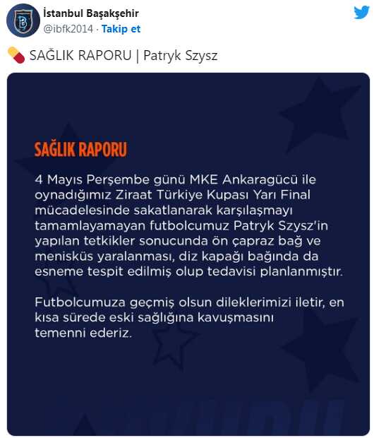 Kulüp açıklama yaptı! Başakşehir'in yıldızı, Galatasaray maçında forma giyebilecek mi?