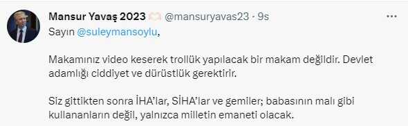 Soylu, Mansur Yavaş'ın 13 saniyelik videosunu paylaştı! Aldığı cevap çok sert oldu