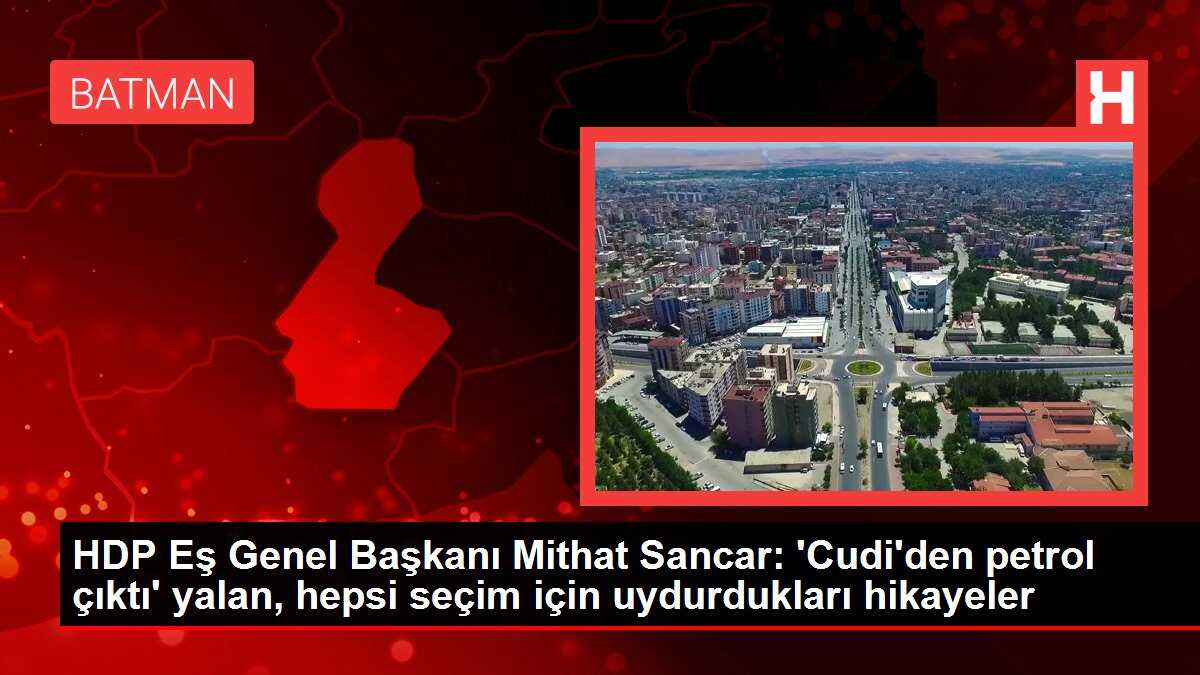 HDP Eş Genel Başkanı Mithat Sancar: 'Cudi'den petrol çıktı' yalan, hepsi seçim için uydurdukları hikayeler