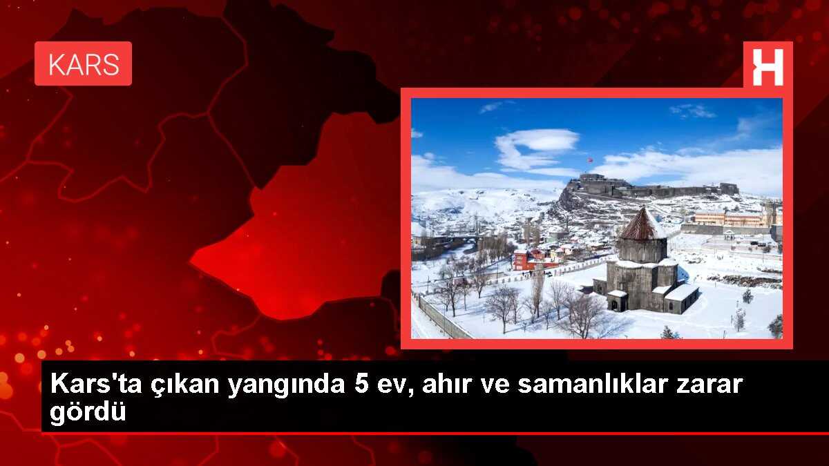 Kars'ta çıkan yangında 5 ev, ahır ve samanlıklar zarar gördü