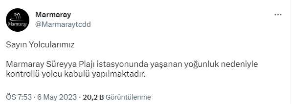Millet İttifakı'nın İstanbul mitingi sonrası 'Marmaray kapatıldı' iddiası Millet İttifakı'nın İstanbul mitingi sonrası 'Marmaray kapatıldı' iddiası