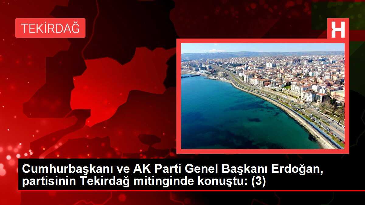 Cumhurbaşkanı ve AK Parti Genel Başkanı Erdoğan, partisinin Tekirdağ mitinginde konuştu: (3)
