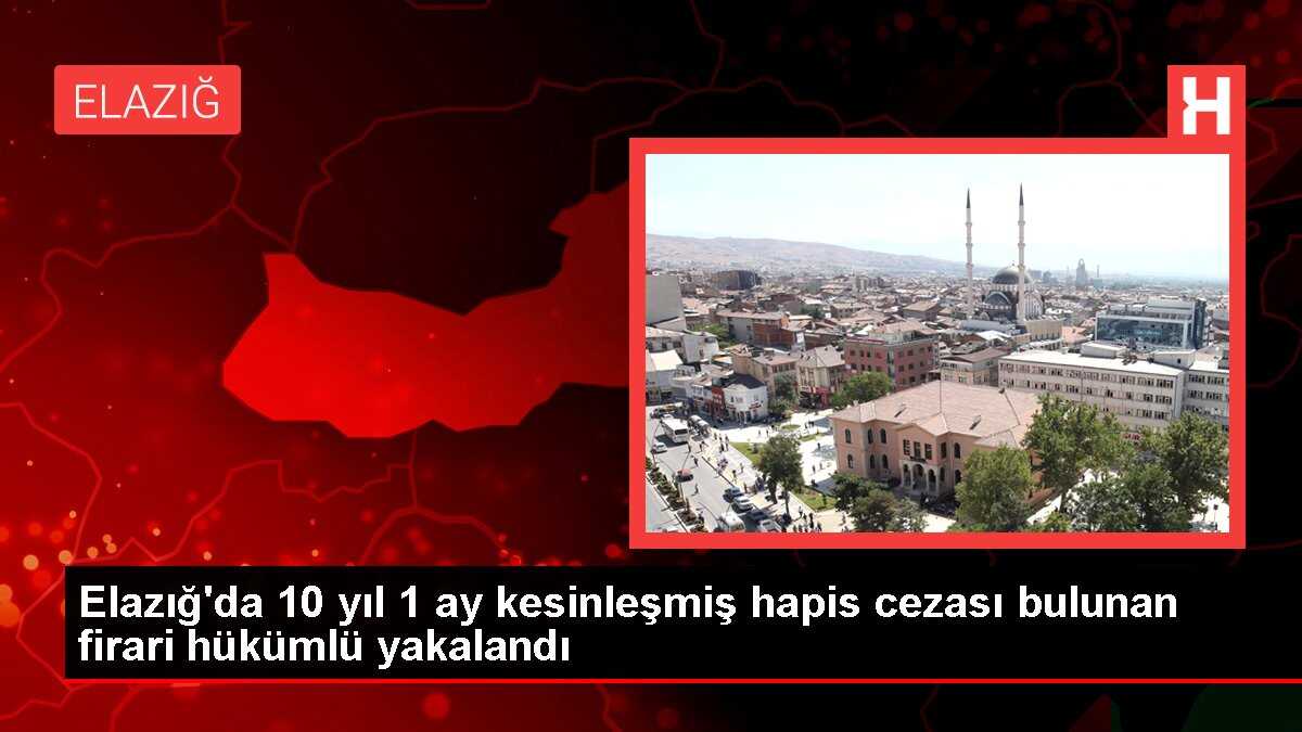 Elazığ'da 10 yıl 1 ay kesinleşmiş hapis cezası bulunan firari hükümlü yakalandı