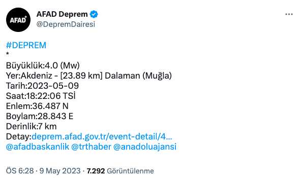 Muğla deprem mi oldu? SON DAKİKA! Muğla Dalaman deprem şiddeti ne? Az önce Muğla kaç şiddetinde deprem oldu?