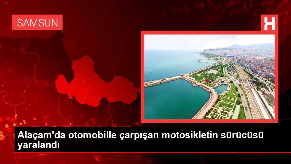Alaçam'da otomobille çarpışan motosikletin sürücüsü yaralandı