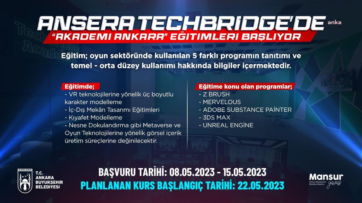 Ankara Büyükşehir Belediyesi'nden 'Oyun ve Metaverse Teknolojileri Tasarım Eğitimi'